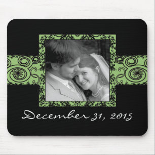 Tapis De Souris Flore verte et noire