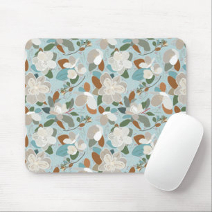 Tapis De Souris Flores d'hiver gris bleu