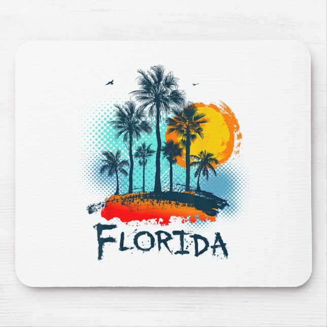 Tapis De Souris Floride Fl Été Miami Vibes Plage Sunshine State (Devant)