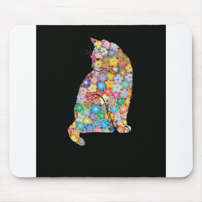 Tapis De Souris Florist Florist Ca Flower Chat Chat Rouge Chat Ros (Devant)