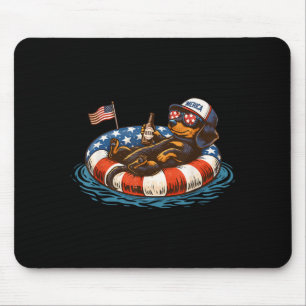 Tapis De Souris Flotteur de bière drôle patriotique dachshund drap