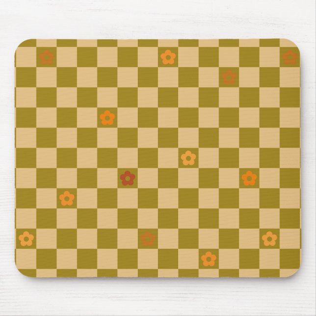 Tapis De Souris Flowe Checkered Pattern - No. 02 (Devant)