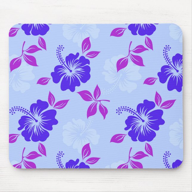 Tapis De Souris Flower bleu violet Purple Hibiscus (Devant)