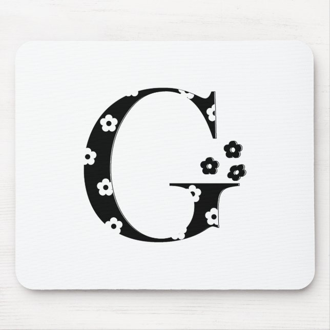 Tapis De Souris Flower Pattern Letter G (Devant)