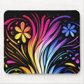 Tapis De Souris Flower Power on a 1970s Style Desktop Computer