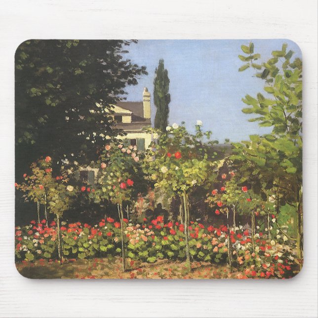 Tapis De Souris Flowering Garden at Sainte Adresse by Claude Monet (Devant)