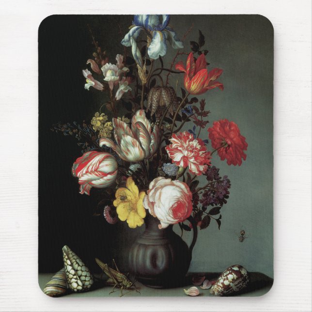 Tapis De Souris Flowers in a Vase with Shells and Insects (Devant)