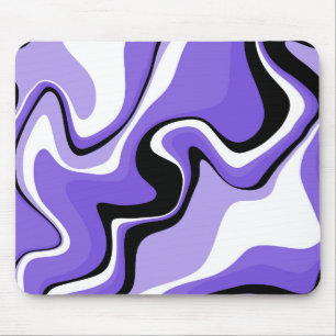Tapis De Souris Fluide noir et violet Abstrait