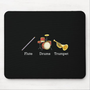 Tapis De Souris Flûte Tambours Trompette Nd Instruments Subtil Ant