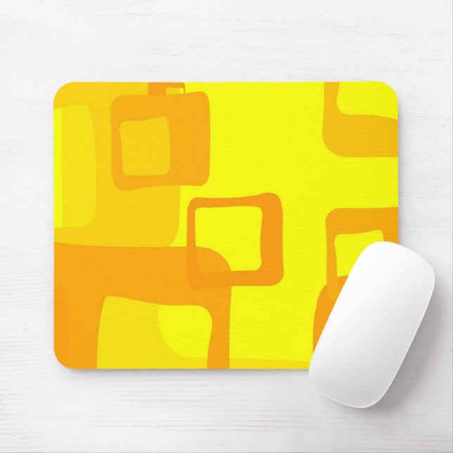 Tapis De Souris Flux de soleil vibrant - Formes d'art abstrait mod (Avec souris)