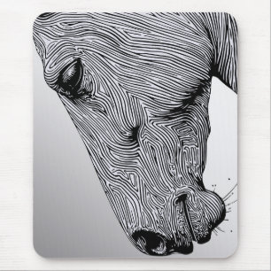 Tapis De Souris Flux du Cheval en Ligne Artistique Minimaliste Sau