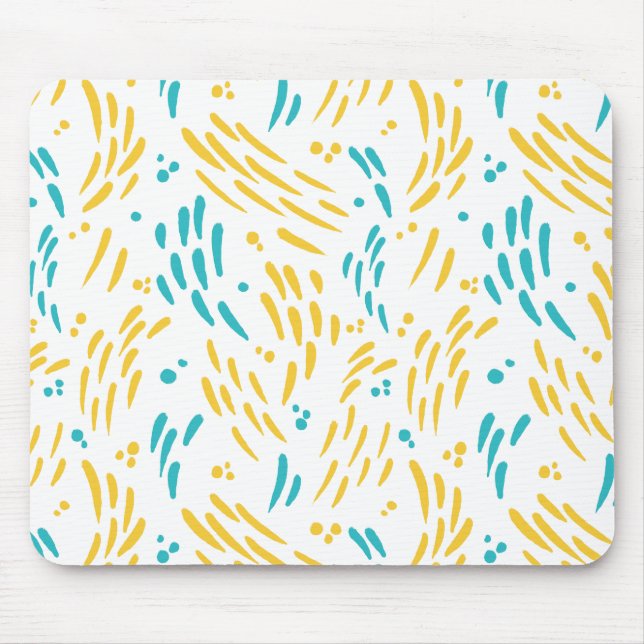 Tapis De Souris Flux en turquoise et jaune (Devant)