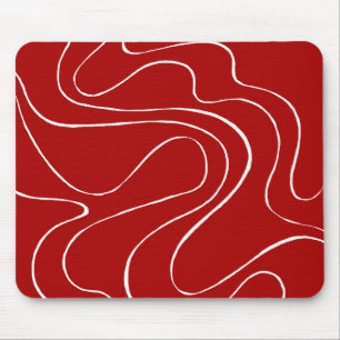 Tapis De Souris Flux et reflux 2 en rouge et blanc