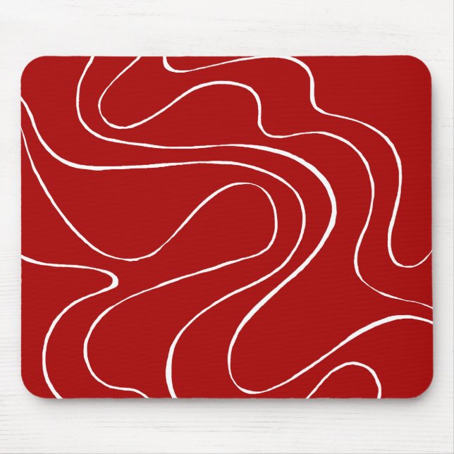 Tapis De Souris Flux et reflux 2 en rouge et blanc (Devant)