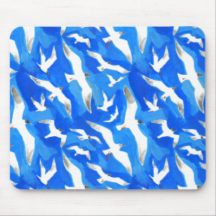 Tapis De Souris Flying seagulls on sky blue