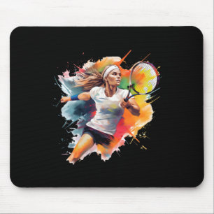 Tapis De Souris Focus du champion – Joueuse de tennis en action