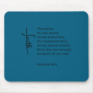 Tapis De Souris Foi chrétienne Bible Écriture Matthew Bible Vers