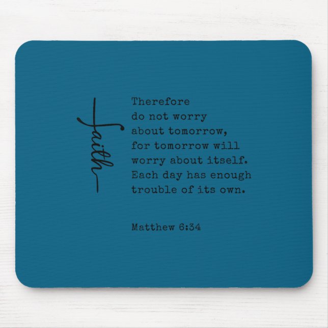 Tapis De Souris Foi chrétienne Bible Écriture Matthew Bible Vers (Devant)