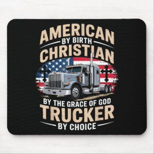 Tapis De Souris Foi conduite et Jésus camionnage diesel chrétien T