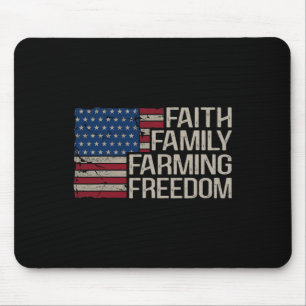 Tapis De Souris Foi Famille Agriculture Liberté Drapeau Américain 