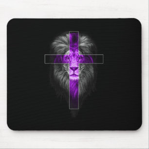 Tapis De Souris Foi Lion pourpre Conscience de la surdose pourpre