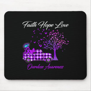 Tapis De Souris Foi papillon Espoir Amour Surdose Sensibilisation