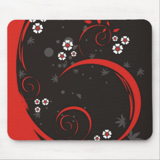 Tapis de souris foncé de fleur