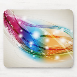 Tapis de souris fond beige Vagues Colorées