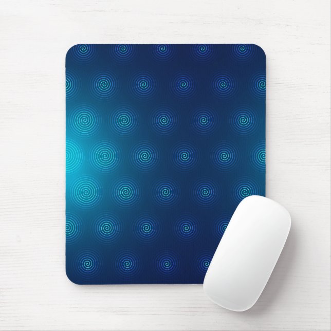 Tapis De Souris Fond bleu marine avec turquoise concentrique  (Avec souris)