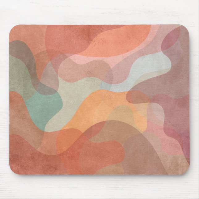 Tapis De Souris Fond de blobs pastel superposés abstraits (Devant)