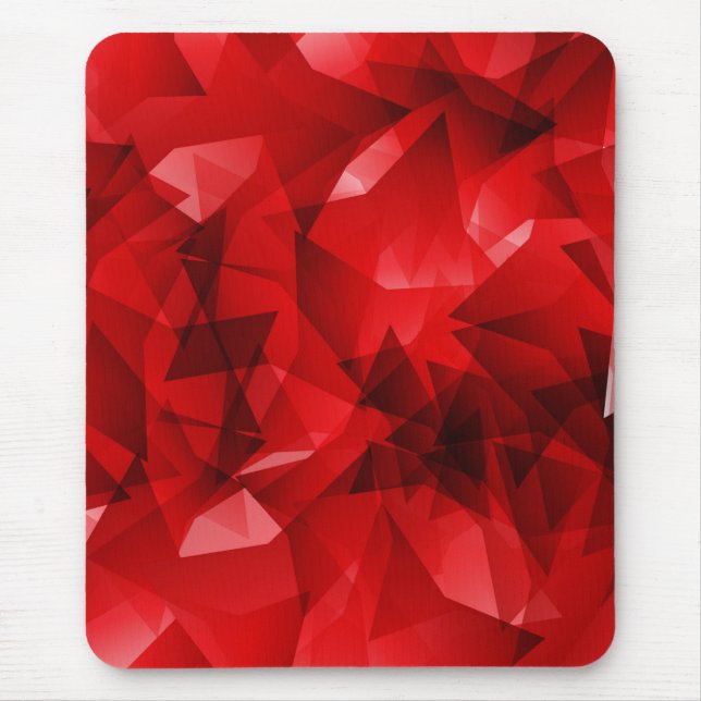 Tapis De Souris Fond de cristal géométrique abstrait rouge (Devant)