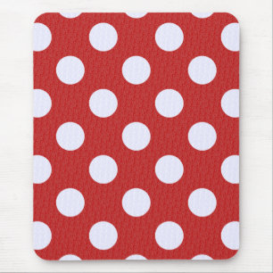 Tapis De Souris Fond de fractales rouges avec pois blancs en fract