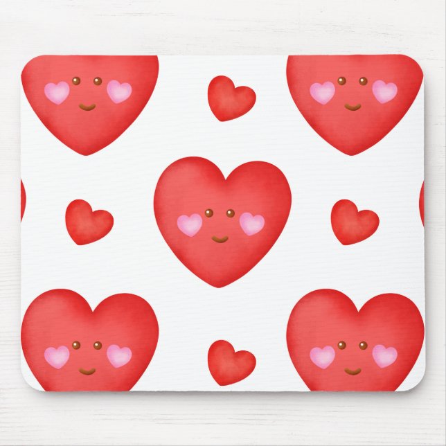 Tapis De Souris Fond de la Saint-Valentin à motif avec amour de cœ (Devant)