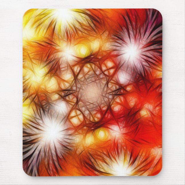 Tapis De Souris Fond d'étoiles de feux d'artifice abstraits (Devant)