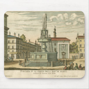 Tapis De Souris Fontaine italienne en ville Carré par Falda
