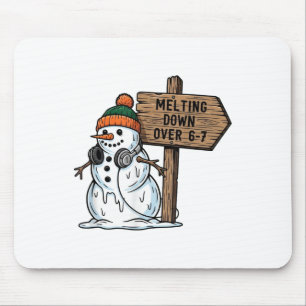Tapis De Souris Fonte sur 6-7 Drôle 67 Bonhomme de neige de Noël S