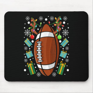 Tapis De Souris Football américain amusant Noël Reindeer Xmas Li