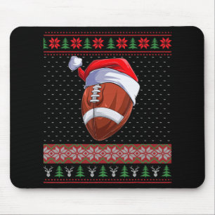 Tapis De Souris Football Ball Santa Hat Christmas Fun Ball Père No