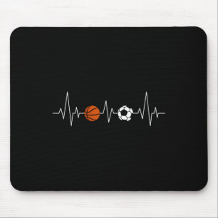 Tapis De Souris Football Bysketbyll Battement de coeur Sport drôle