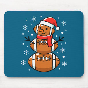Tapis De Souris Football de Noël Bonhomme de neige Chapeau de Père