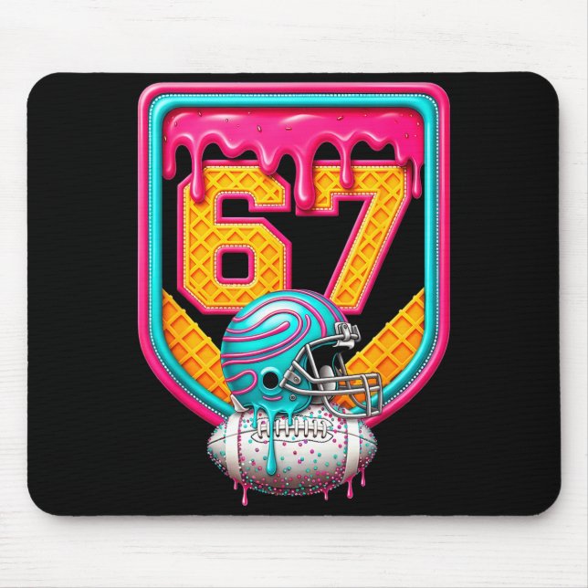 Tapis De Souris Football Drip Number 67 Football Player  (Devant)