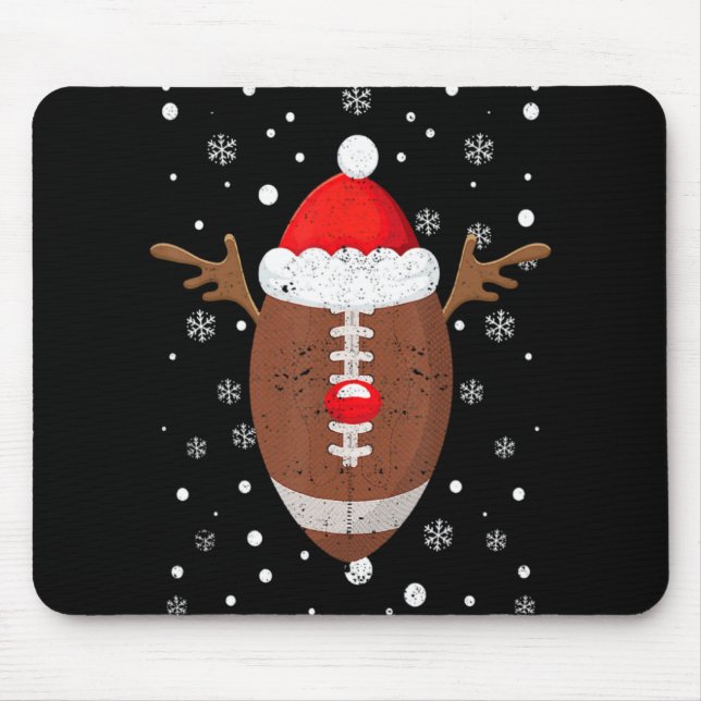 Tapis De Souris Football Fan Reindeer Antlers Christmas Xmas Elk T (Devant)