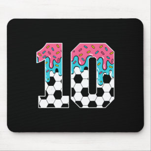 Tapis De Souris Football Glace à 10 Ans Dégoulinante Jeunesse 10e