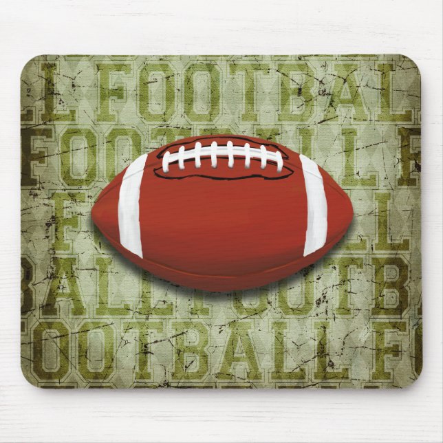 Tapis De Souris Football Grunge Vert Funky (Devant)