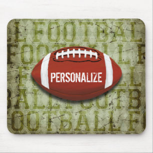 Tapis De Souris Football grunge vert personnalisé