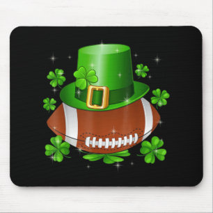 Tapis De Souris Football Jour de la Saint Patrick Leprechaun Shamr