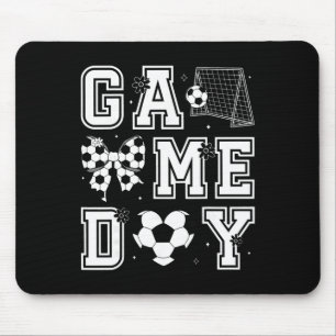 Tapis De Souris Football Jour de Match Coquette Nœud Femmes Filles