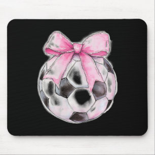 Tapis De Souris Football Ll Rose Coquette Arc Ruban Délicat Filles