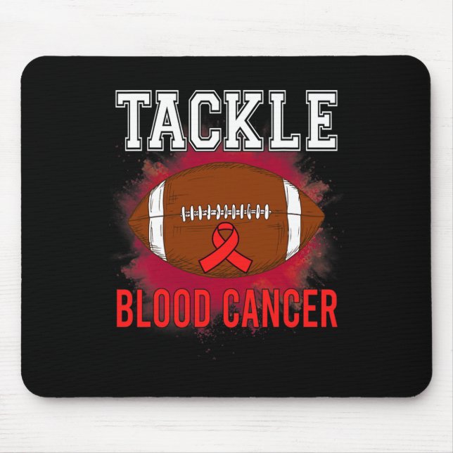 Tapis De Souris Football Lutter Conscience du cancer du sang Homme (Devant)