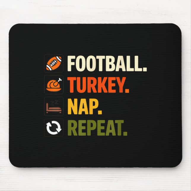 Tapis De Souris Football Turkey Thanksgiving For Kids Boys Men  (Devant)